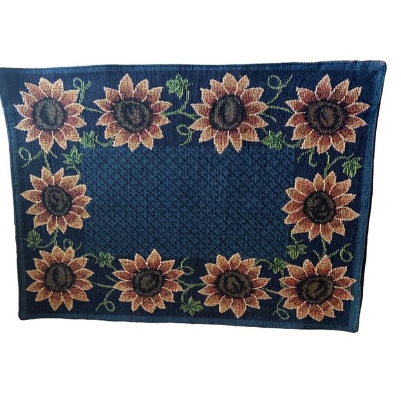 Windham Home Set Of 4 Sunflower Tapestry Placemats - Picture 1 of 7